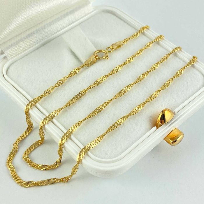 ZŁOTY łańcuszek splot SINGAPUR PRÓBA 585 (14K) długość 45 cm