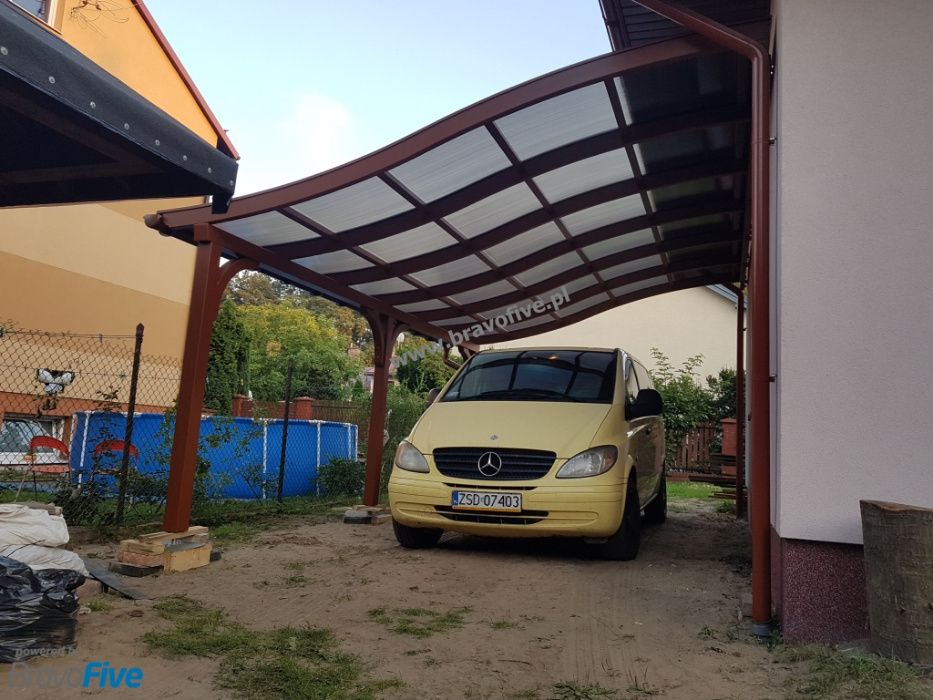 Carport przyścienny, wiata model w linii S