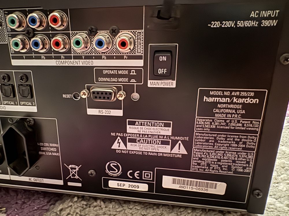 Amplituner Harman/Kardon AVR 255 uszkodzony