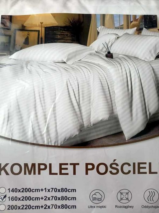 Pościel adamaszek hotelowa komplet pościeli hotelu mikrofibra 160x200
