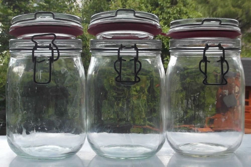 Szklane słoiki na gumkę, sprężynkę. 1 L