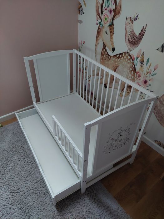 Łóżeczko dziecięce/tapczanik BAJKA 2w1 + materac