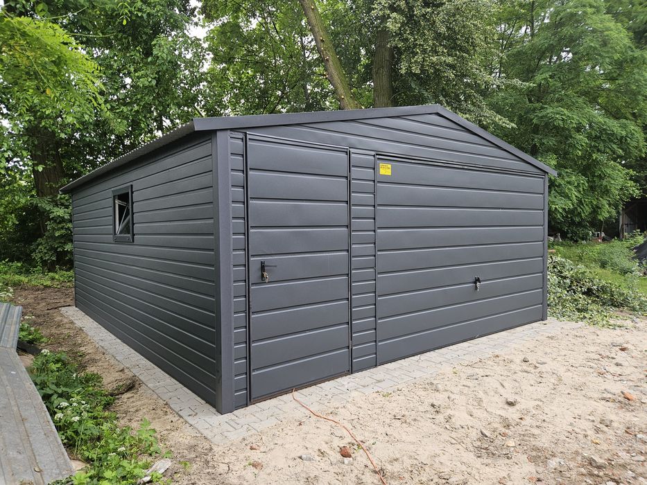 5x6 POM Garaze Blaszane Garaż Blaszany Blaszak Blaszaki Antracyt