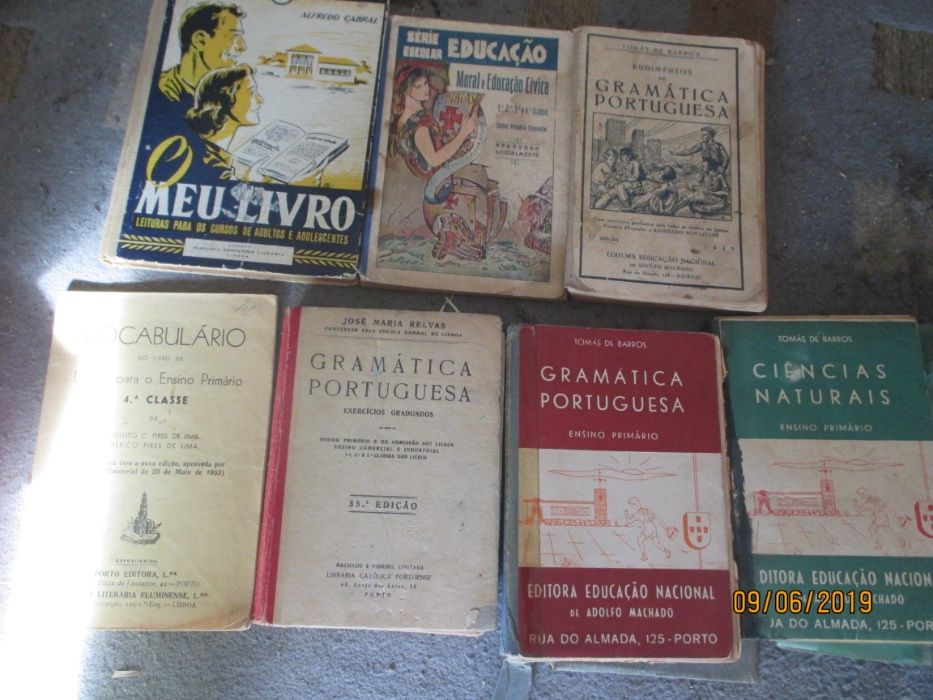 7 livros escolares antigos anos 30, 40 e 50