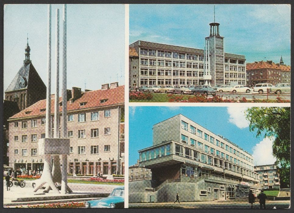 pocztówka - Koszalin - 1972 - Ratusz- pomnik XX-lecia - RUCH