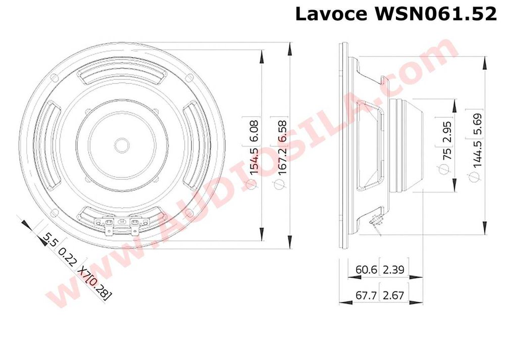 НЧ динамик Lavoce WSN061.52 / 6.5" / 100 Вт / 8 Ом / 94 дБ