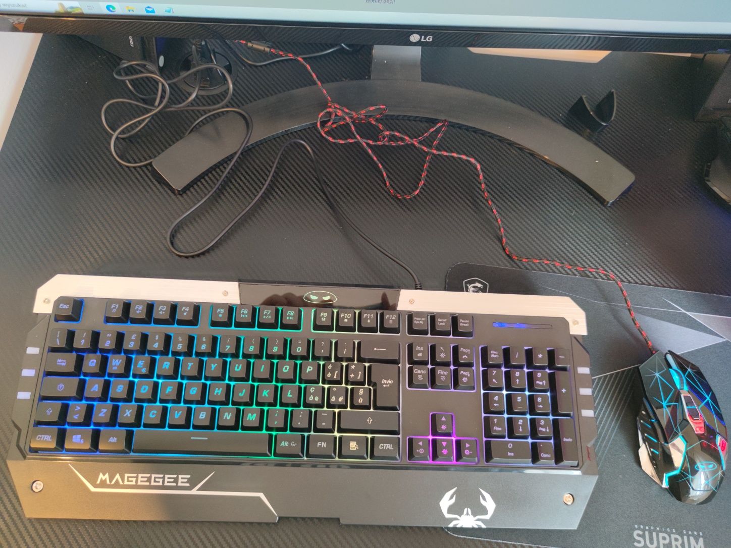 ZESTAW dla gracza klawiatura + myszka RGB 3200 Dpi!!