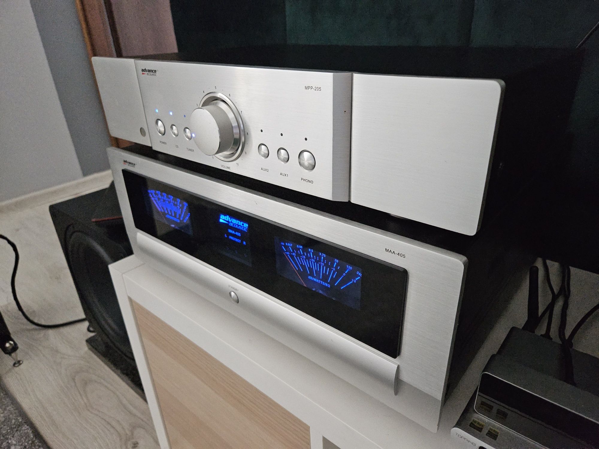 Przedwzmacniacz + końcówka mocy Advance Acoustic MPP-205 MAA-405