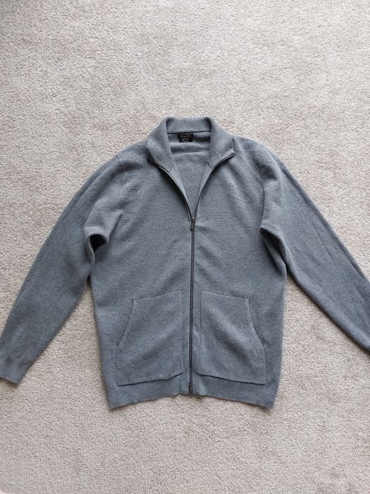 Sweter męski Massimo Dutti XL szary bawełna