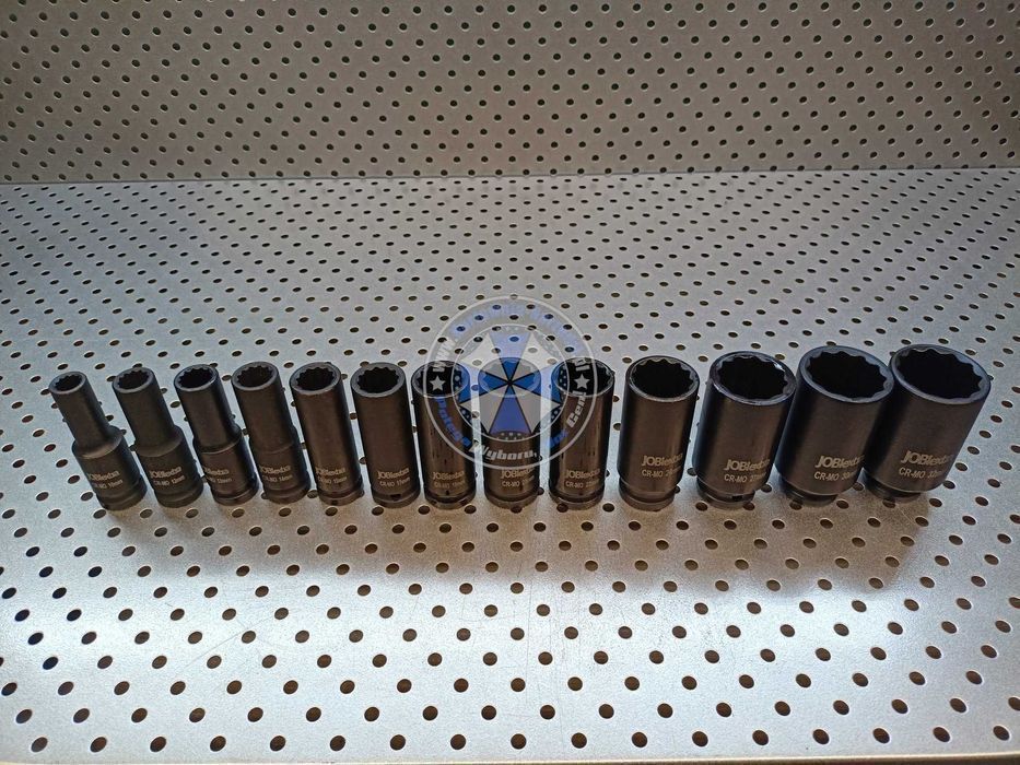 Nasadki udarowe 1/2" 12kątne długie 10-32mm 13el nasadki dwunastokątne