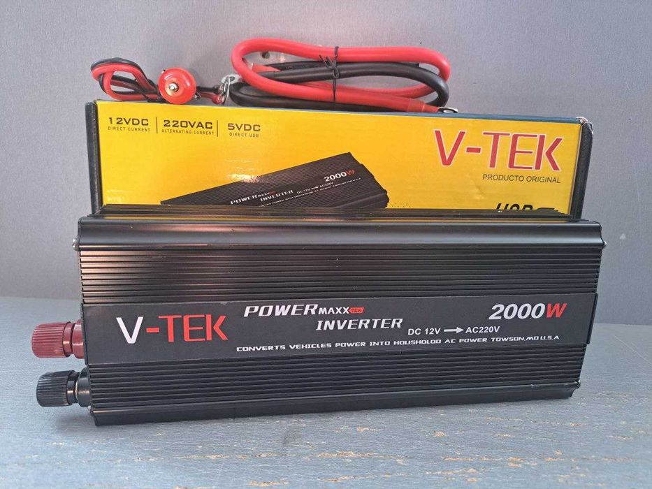 2000W Инвертор V-TEK Преобразователь 12V 220V. Інвертор з USB