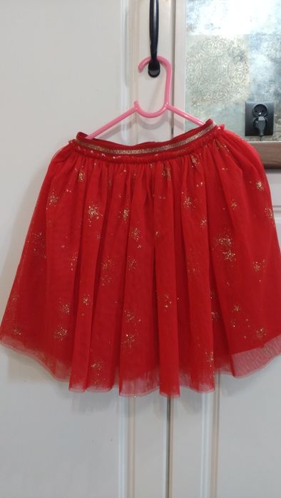 Spódniczka świąteczna czerwona złota dla dziewczynki dziewczęca