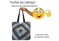 Torba na zakupy do pracy kolorowa siatka bawełniana shopperka