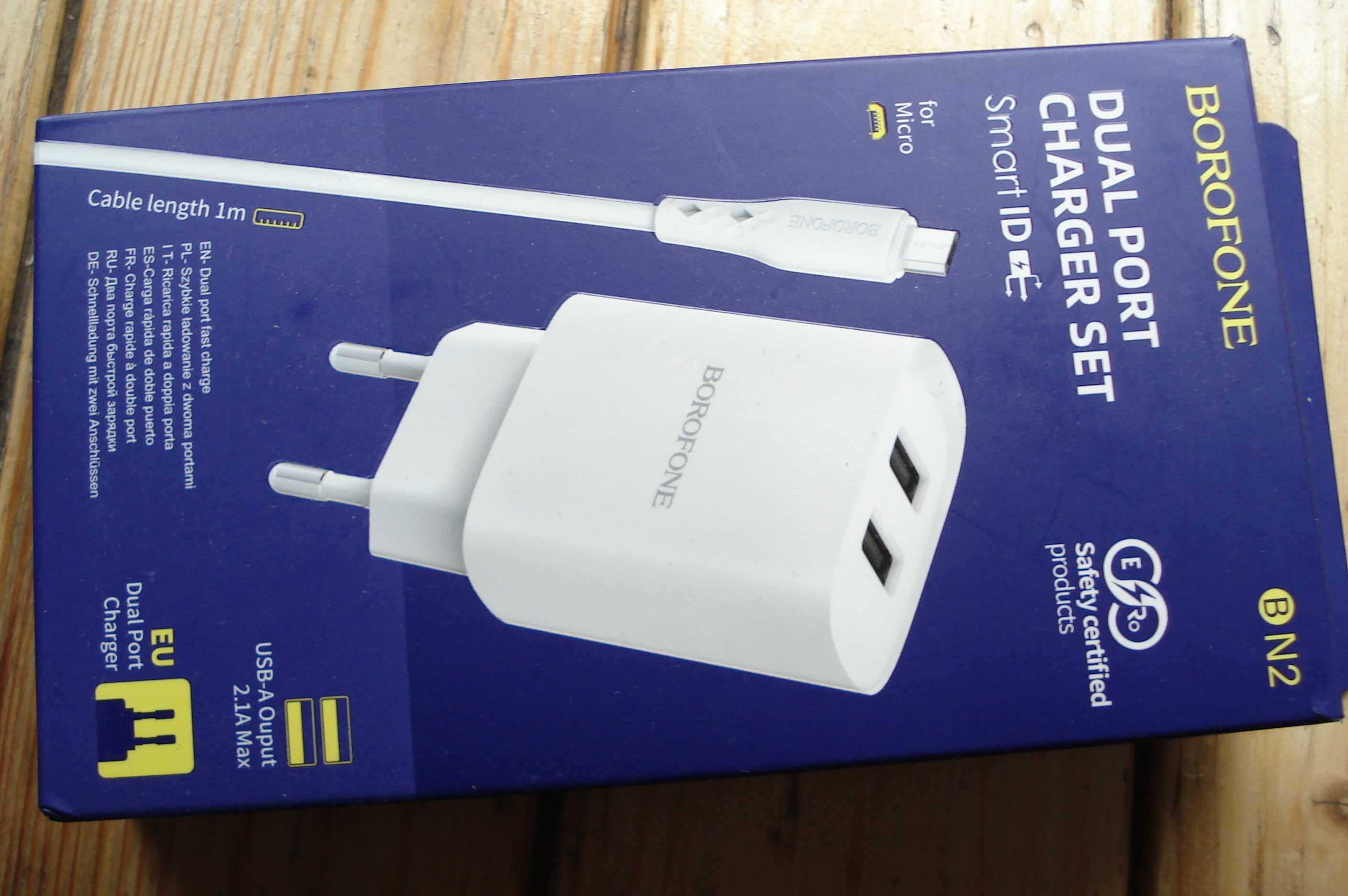 Ładowarka z kablem Borofone, nowa, dual port - sprzedam