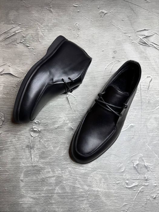 Ботинки Зимние ЛОФЕРЫ мужские кожаные LORO PIANA Gloss! Кожа + МЕХ!