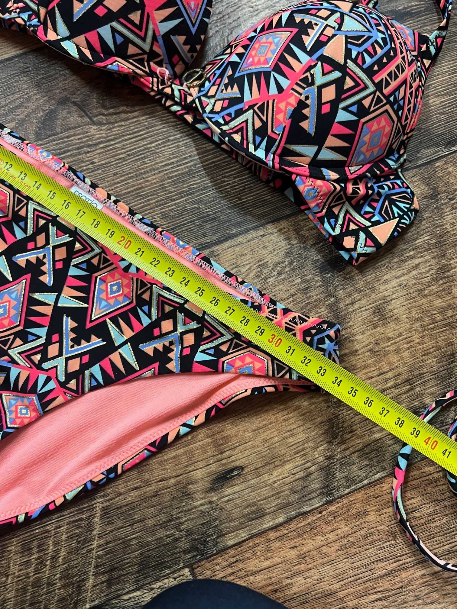 Kolorowy komplet strój kąpielowy Esotiq plus bikini esotiq r.S #76