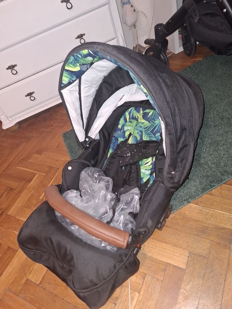 Wózek 3w1 + łóżeczko + dodatki