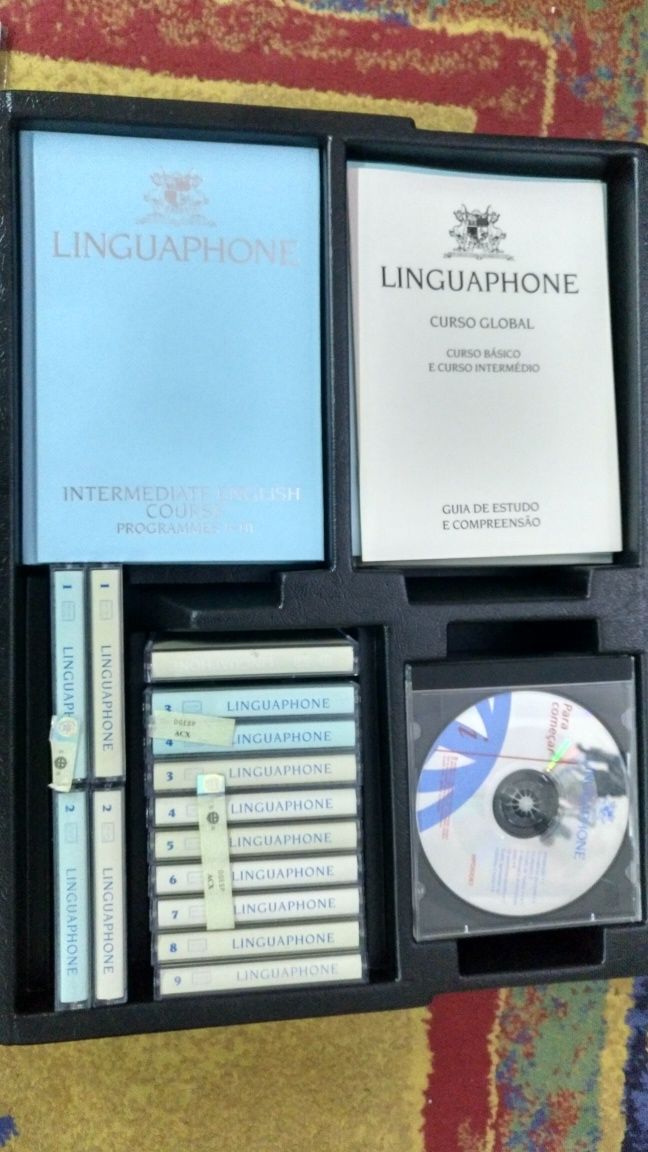 Curso Inglês Linguaphone - Livros CDs Cassettes básico e intermédio