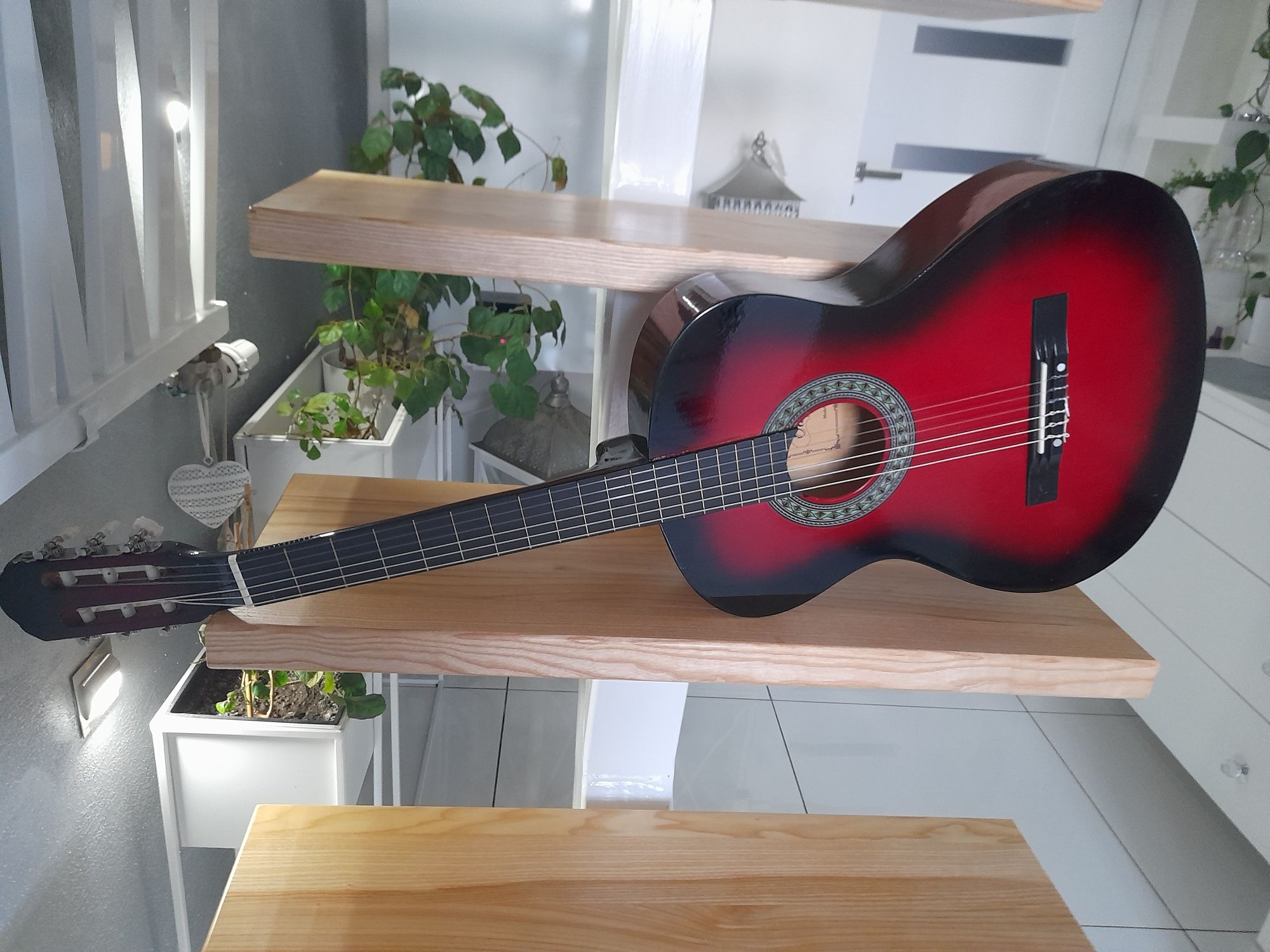 Gitara klasyczna rozmiar 4/4 piękna czerwień