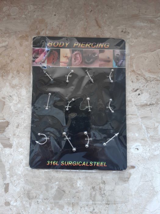 18 kloczyków body piercing kolczyki 316L stal chirurgiczna
