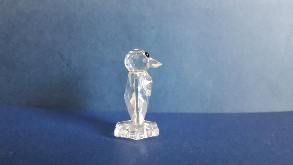 Pinguin em cristal, marca CA, tipo Swarovski