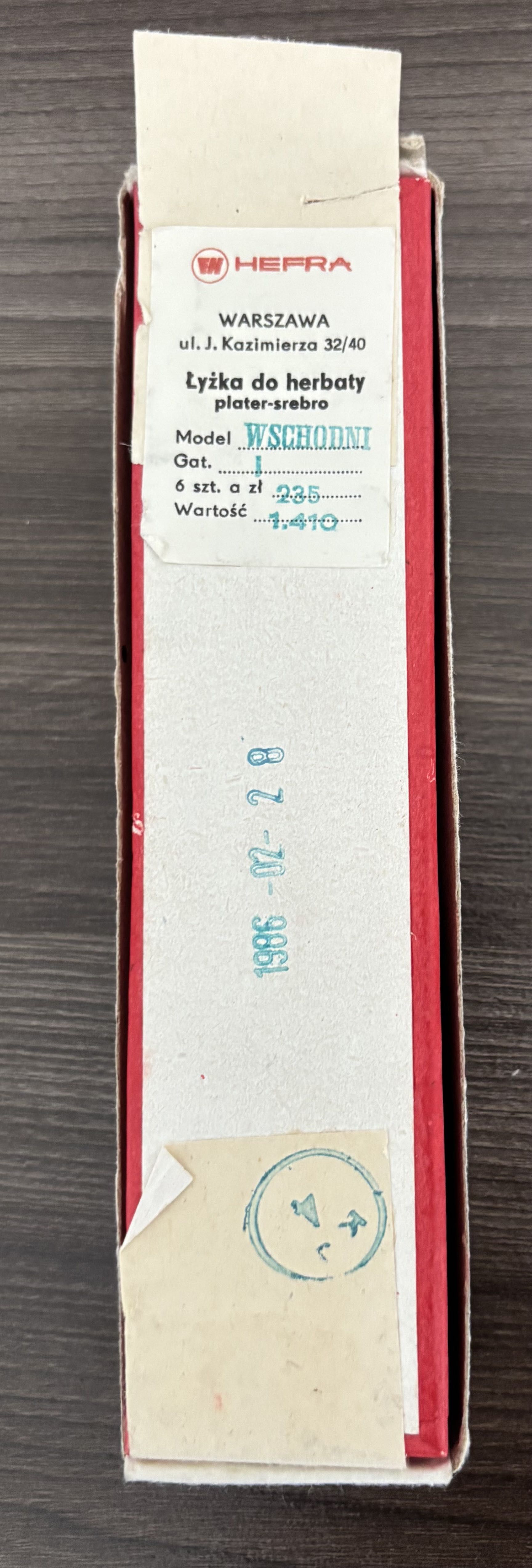 Komplet 6 łyżeczek do herbaty HEFRA plater-srebro - model wschodni