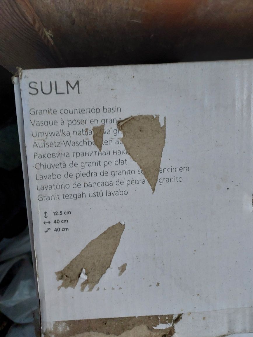 Umywalka granitowa czarna nowa.