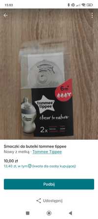 Smoczki do butelki tommee tippee