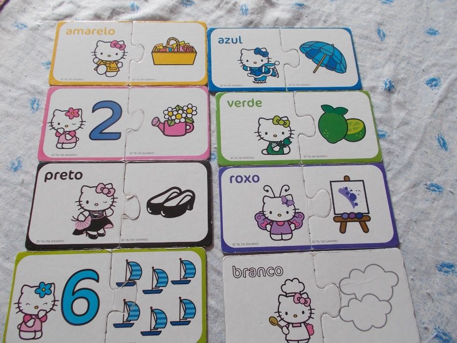 Puzzles com duas peças hello kitty