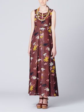 Длинное платье Max Mara, натуральное платье в цветочек, сукня довга