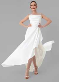 Suknia wieczorowa suknia ślubna biała asymetryczna maxi NOWA r. 42 XL