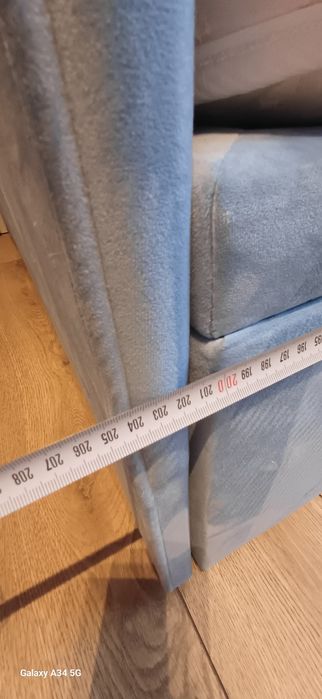 Łóżko tapicerowane niebieskie 100x200