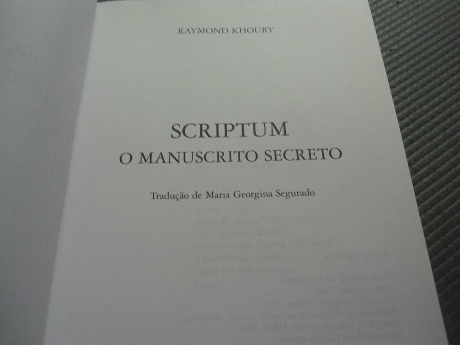 Scriptum-O manuscrito Secreto de Raymond Khoury