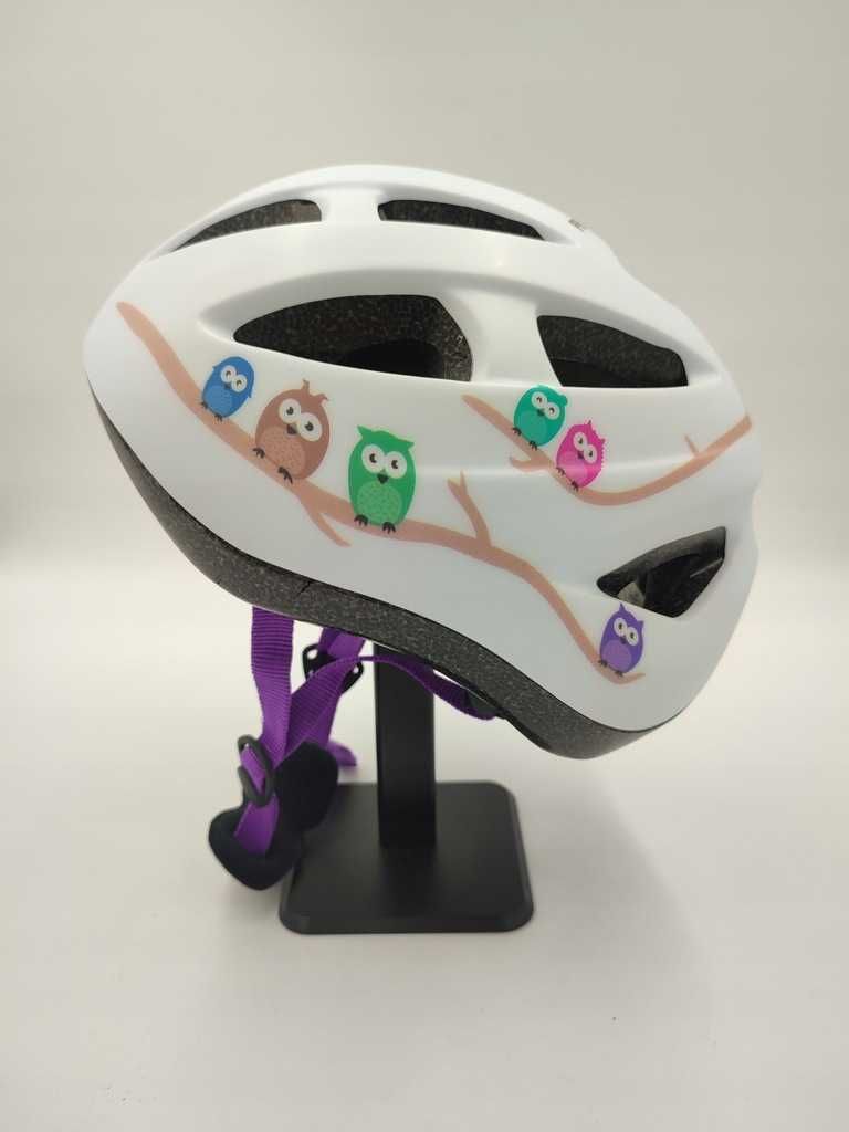 Kask Rowerowy dziecięcy Fischer-Price biały z sówkami r. S/M 55-59cm