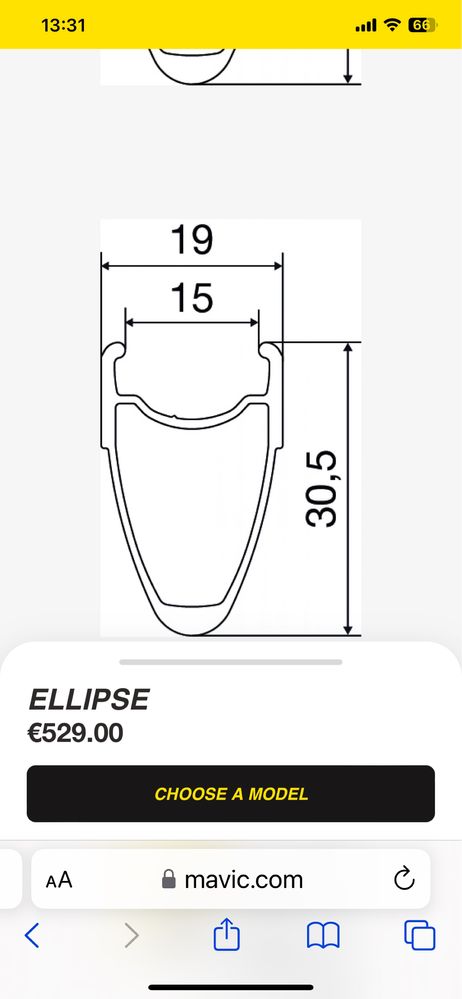 Колеса Mavic Ellipse для треку , для фікса .