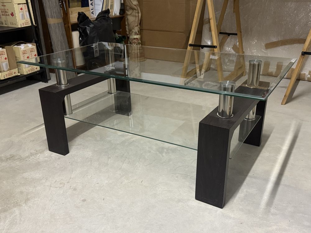Mesa de apoio em vidro