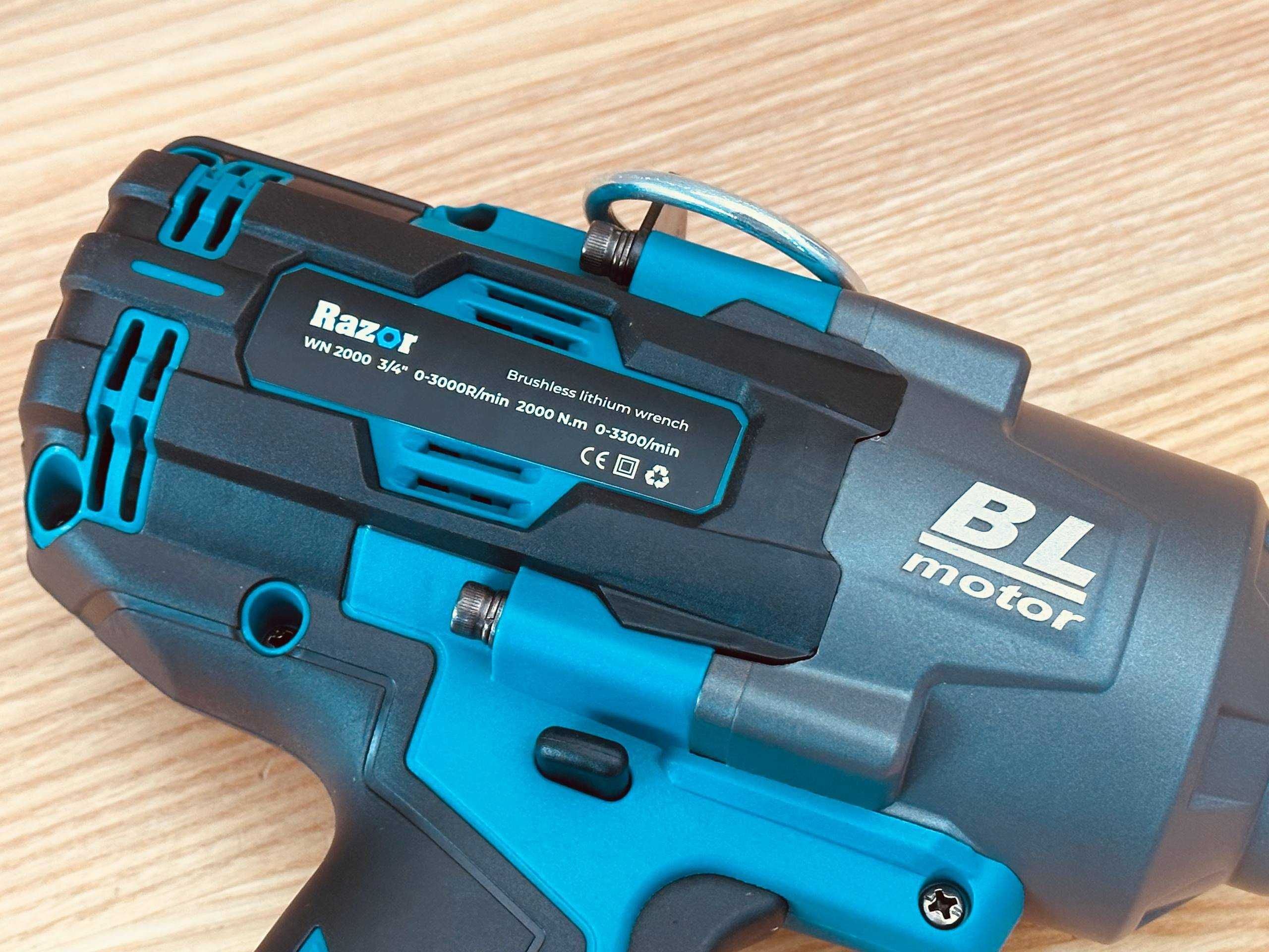 2100Нм Потужний Безщітковий Гайковерт Razor 6.0Ah акб 2шт 1\2 3\4 квад