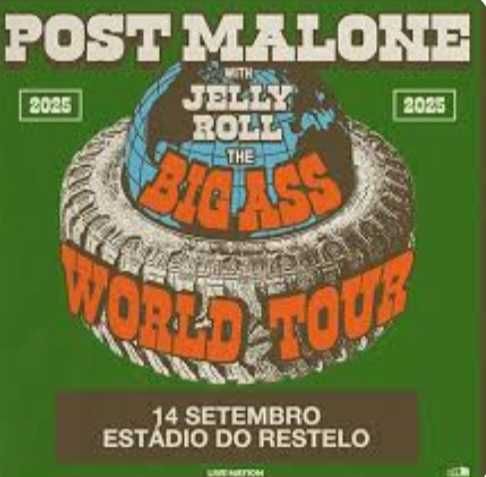 2 Bilhetes Post Mallone - Estádio do Restelo 14 Setembro