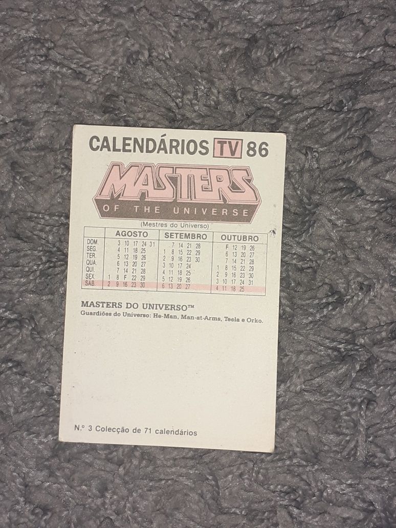 Calendários he man motu masters of the universe antigos