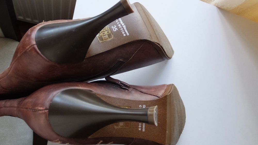 р. 36 сапоги демисезонные кожаные стелька 23,5см