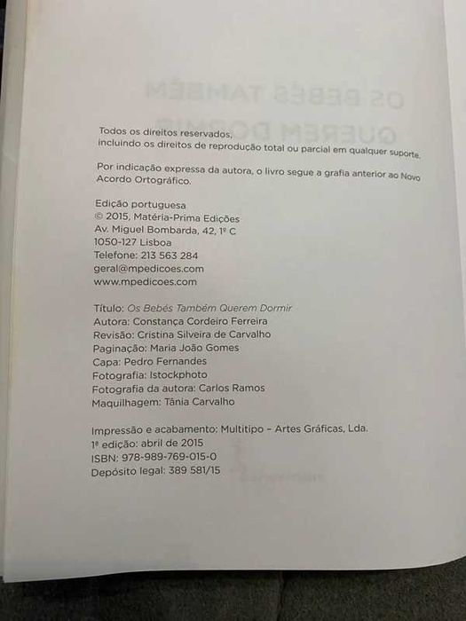 Os Bebés Também Querem Dormir – Constança Cordeiro Ferreira