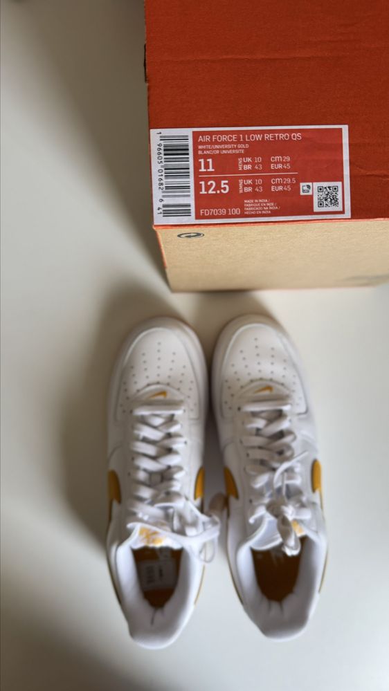 Nowe, nieużywane Nike Air Force 1 Low Retro rozmiar 45, wkładka 29 cm