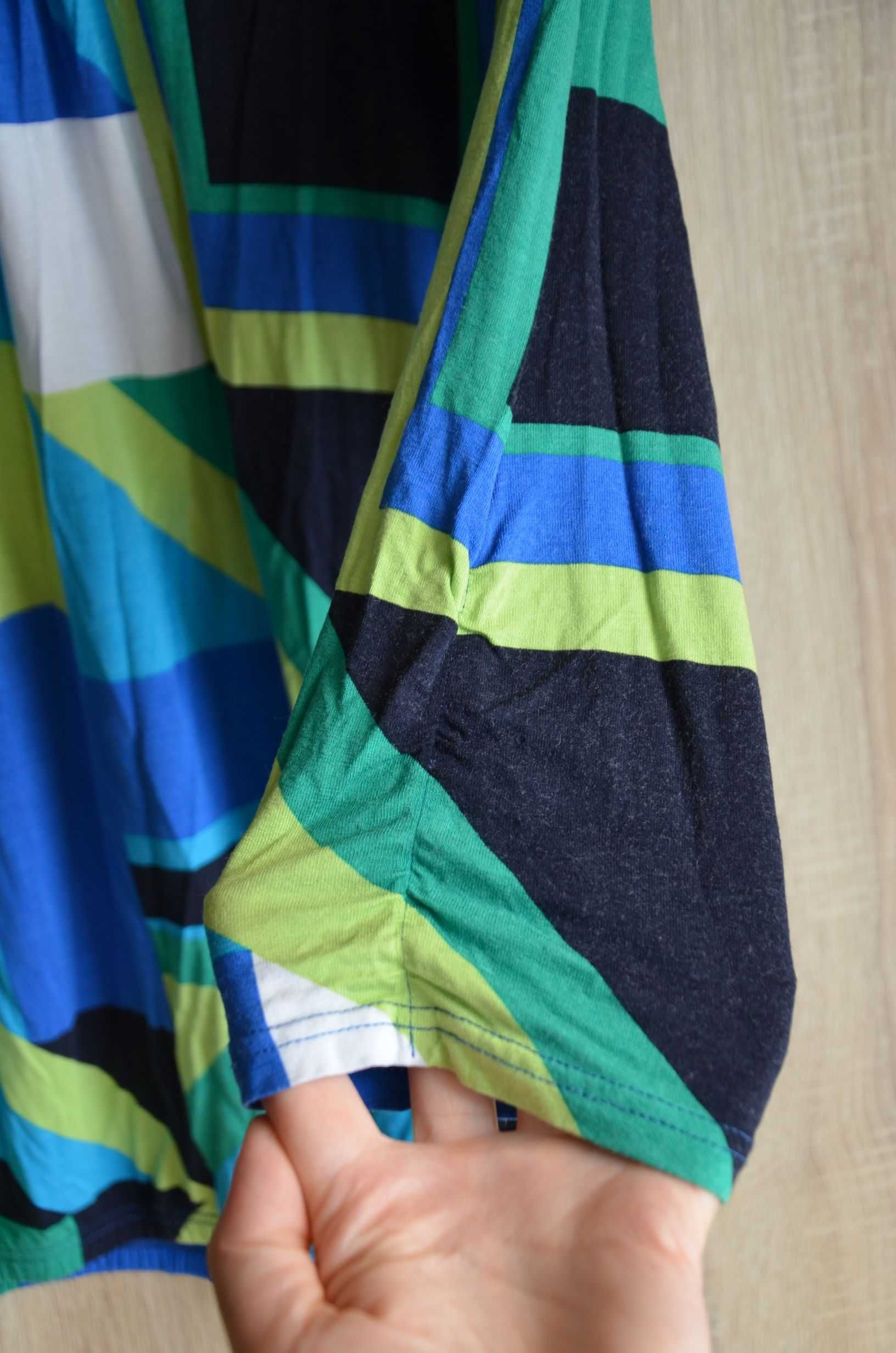 Bluzka z rękawem 3/4 kolorowa wzory cienka 40 L 42 XL