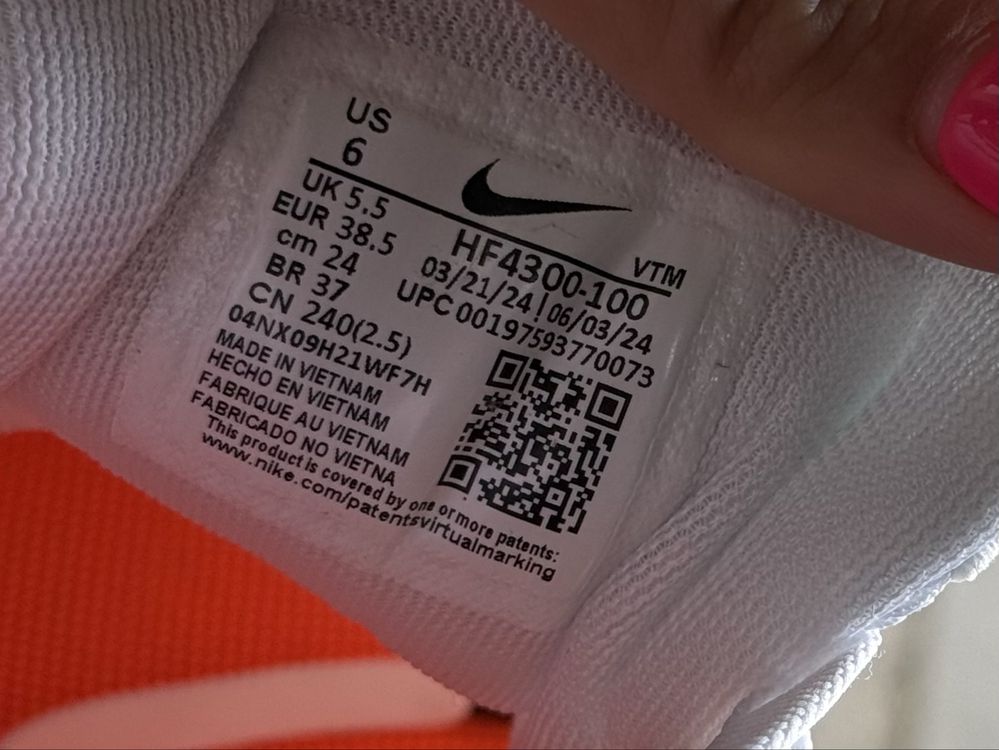 Nike air zoom pegasus кроссовки оригинал 38 размер белые