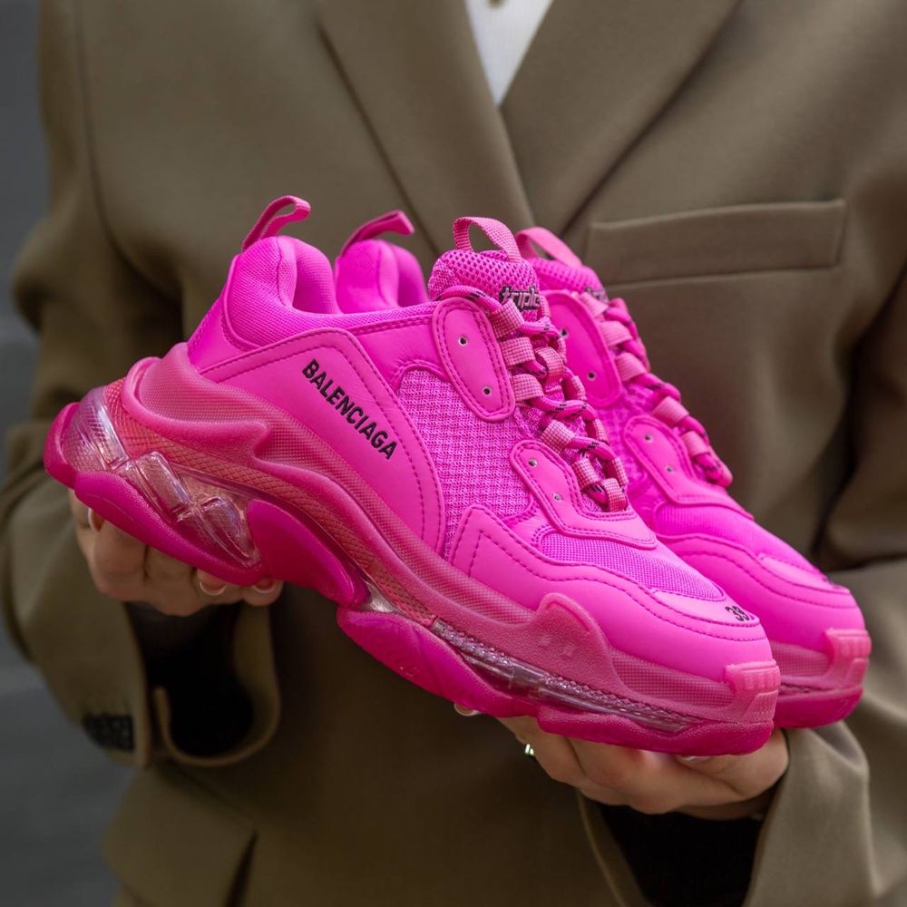 Balenciaga triple s розовые neon pink clear sole 36-40