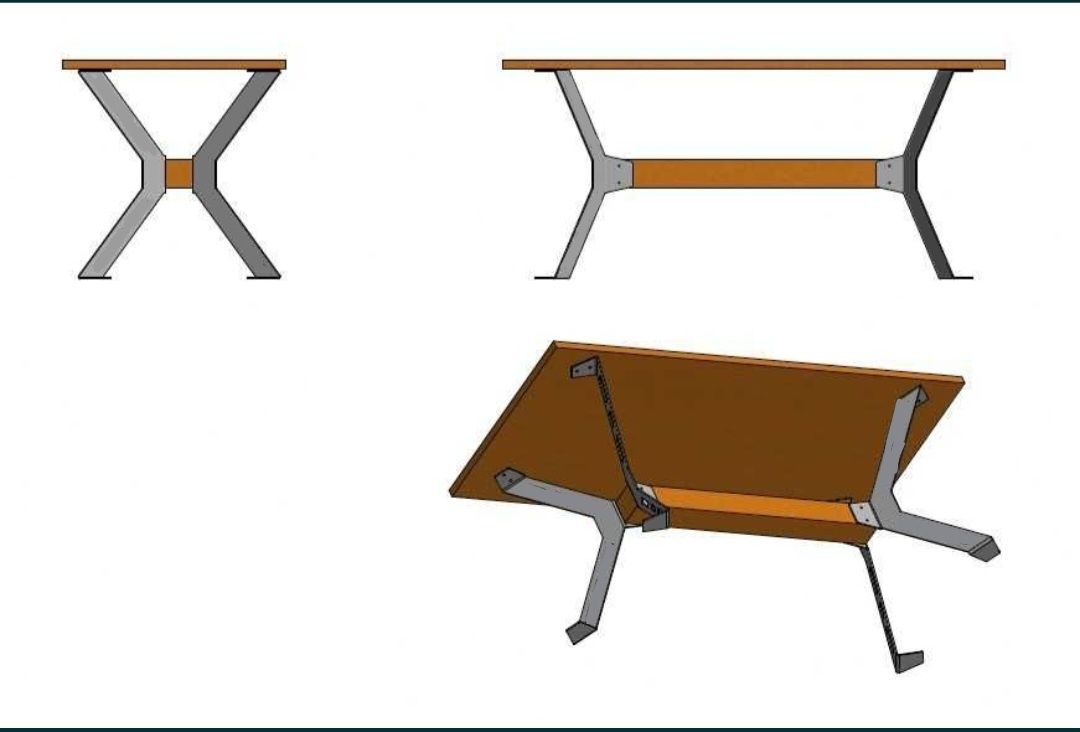 Mesa jantar madeira e ferro industrial, pês  fabricação  mesas vintage