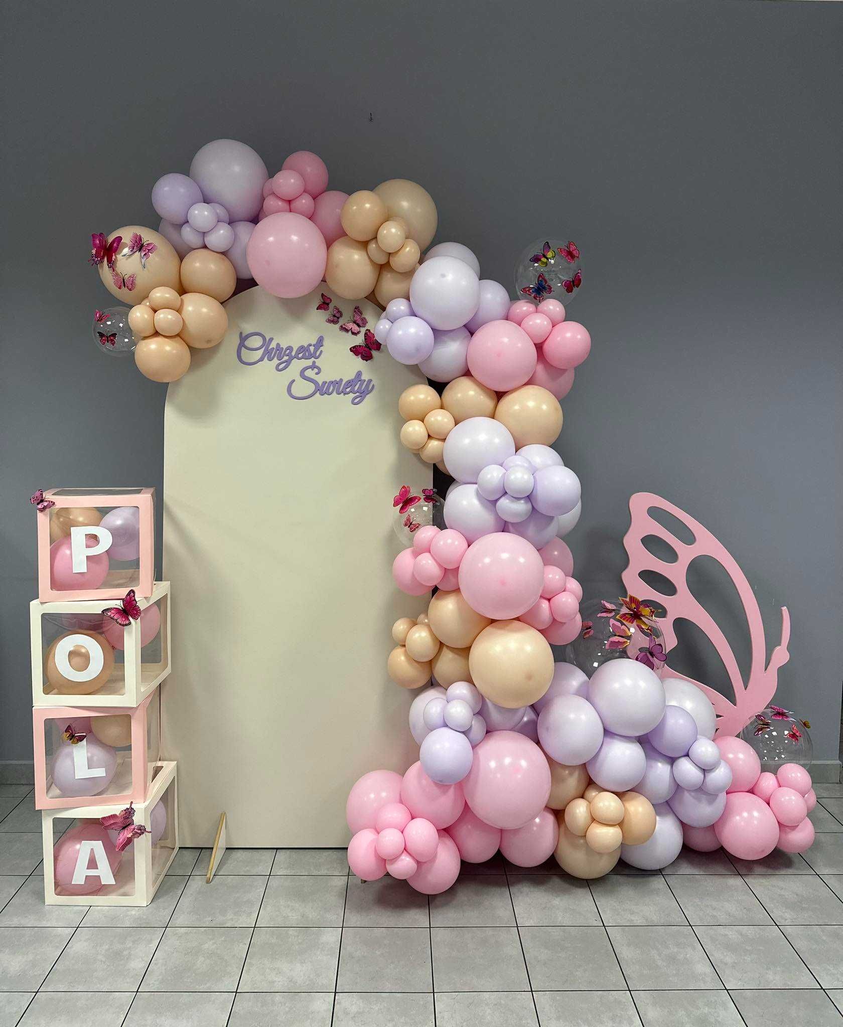 Balonowa girlanda / balony / dekoracja / chrzest  / roczek / urodziny