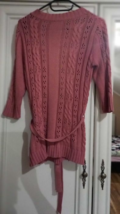 Sweter ażurowy damski rękaw 3/4