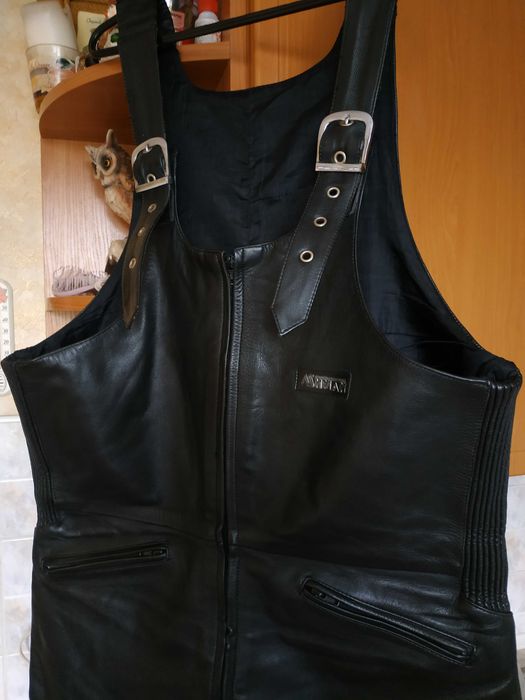 Чоловічий цілісний шкіряний мотокомбінезон ASHMAN 56 розмір XXL UK 36