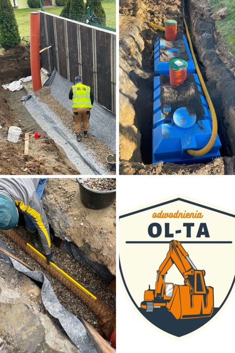 drenaż domu działki zbiorniki chłonne odwodnienia zbiorniki Pomorze